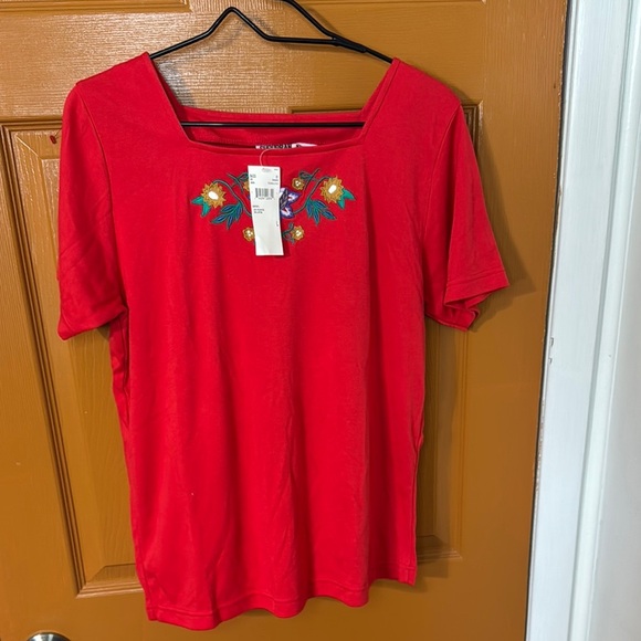 Urban Outfitters Red Embellished Boxy Blouse - Picture 1 of 3